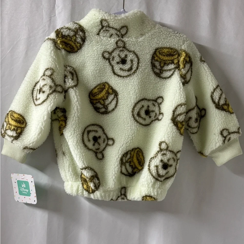 Disney Baby Winnie the Pooh Sherpa Fleece Jacket Light Green‎ 18M NWT